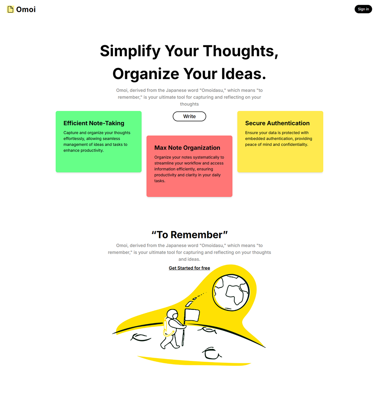 Omoi project screenshot